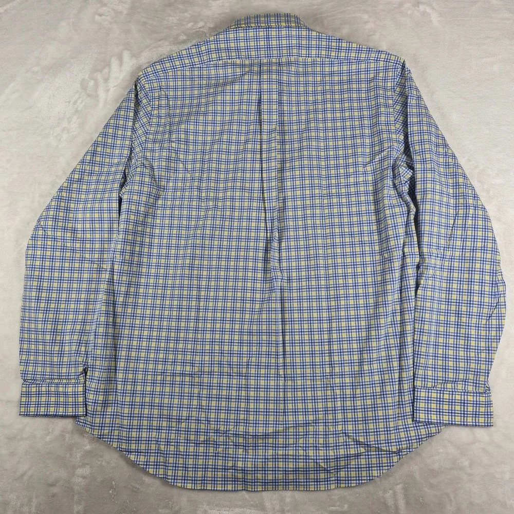 Ralph Lauren‎ Button Down Shirt Men's 2XL XXL Blue Yellow Plaid Classic Fit NWT